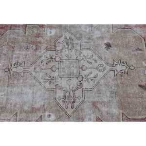 Alfombra Turca Vintage, Alfombra Decorativa de 3.2x6.9 pies, Alfombra de Lana Roja Marrón con Diseño de Plantas y Árboles - Product Image 5