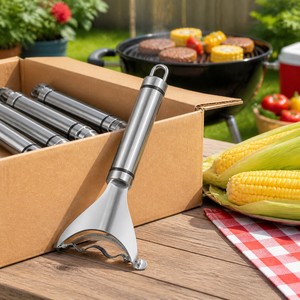 Alat Pengupas Jagung Stainless Steel, Pemisah Biji Jagung dari Batang, Pemotong Jagung Manis, Peralatan Dapur untuk Persiapan BBQ dan Salad, Grosir - Product Image 4