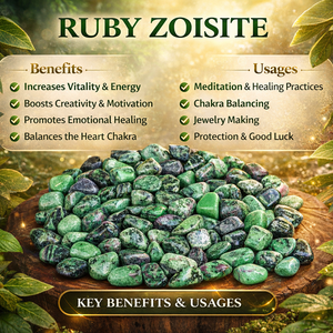 Pierre roulée en Zoisite Rubis en gros, cristal de guérison naturel, pierre précieuse polie, sculpture d'amour, bijoux de méditation Reiki, vert - Product Image 2