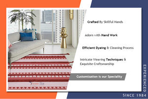 Proveedor indio, superventas, 100% algodón, tejido hecho a mano, bordado, diseño geométrico, mascotas, alfombras ecológicas para sala de estar - Product Image 2