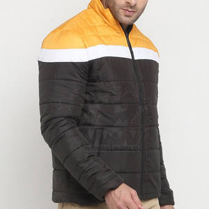 Recién llegado de invierno de fábrica, chaqueta acolchada de manga larga transpirable con cuello levantado para hombre con logotipo frontal estampado personalizado ecológico - Product Image 2