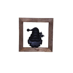 Christmas Collection Aluminum Santa With <b>Cart</b> in Wooden Frame With Customized Black Finishing Handmade Christmas Table Decor - Product Image 2