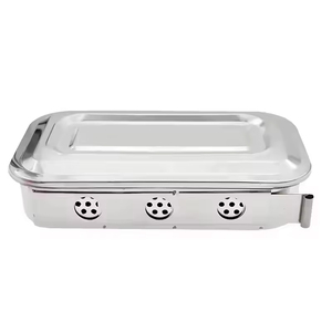 Venta directa, bandeja de esterilización cuadrada de acero inoxidable, contenedor de instrumentos huecos para base quirúrgica, bandeja esterilizadora, caja - Product Image 3