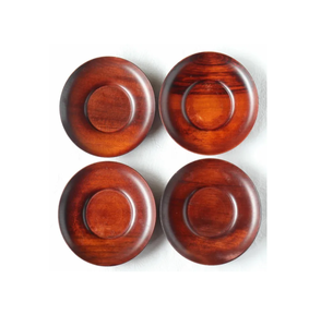 Tasse à thé en bois Coaster sous-verres en pierre Gravé Coaster Tea Cup mat pour forme ronde au mieux 4 pièces design sculpté - Product Image 4