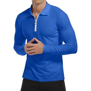 SIBRIN Factory Made Premium Quality Zipper Polo T-Shirt Logotipo personalizado Unisex Manga corta Golf Athletic Casual Camiseta con cuello - Product Image 3