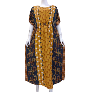 Vestido casual tipo kaftán de manga corta, cintura elástica con cordón de ajuste, hecho de rayón de alta calidad por Chrysanta. - Product Image 4