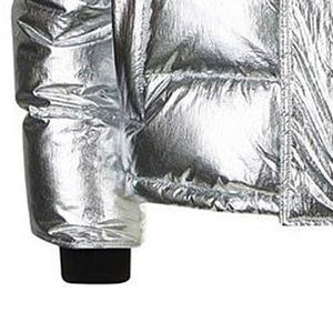 Vente en gros de haute qualité logo personnalisé col montant imperméable veste à bulles pour hommes hiver avec finition brillante et motif solide - Product Image 6