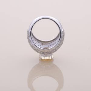 IGI Certified Luxury Cushion Cut Yellow Lab Grown Diamond Multi Row Pave Cocktail Ring in <b>Solid</b> 925 Sterling <b>Silver</b> - Product Image 4