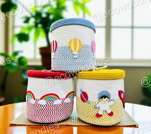Multi-Purpose Bear Shaped <b>Baby</b> <b>Basket</b> Toy Organizer & Nursery <b>Hamper</b> with Cotton Rope Finish - Product Image 4