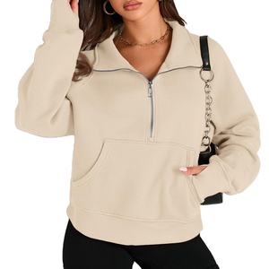 Sweats à capuche courts à fermeture éclair pour femme OEM ensemble de sweat à capuche court pull à capuche fabricant écologique - Product Image 1