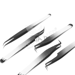 2025 nouveauté outils de cils pince à épiler en acier inoxydable avec embouts en fibre outils d'extension de cils professionnels colorés - Product Image 3