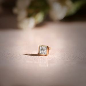 Pendientes de Botón de Lujo para Hombre, con Diamantes Cultivados en Laboratorio, en Oro Amarillo |   Regalo de Compromiso, Boda, Aniversario y Fiesta, Pureza de 18KT - Product Image 2