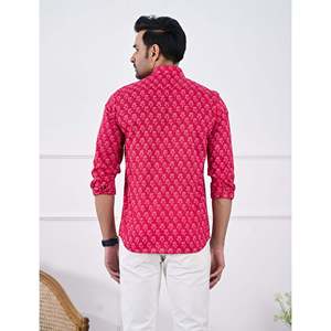 Camisa Casual de Algodón Estampada para Hombre, Manga Larga, Transpirable, Tela Popelina u Oxford, Diseño Floral o de Puntos, Suministro ODM - Product Image 4