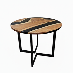 Bàn tròn sông Epoxy thanh lịch với tấm gỗ rắn và chân dây kim loại kích thước tùy chỉnh cho không gian nhỏ Nhà hàng biệt thự - Product Image 6