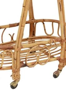 Chariot de bar en rotin écologique fait à la main avec des étagères à paniers Meubles durables en gros pour hôtel Bar Grande quantité - Product Image 6