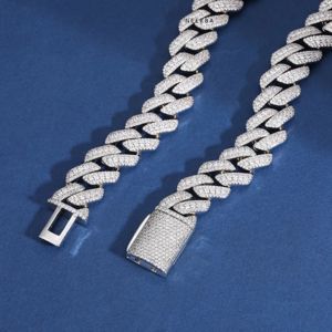 สร้อยเพชรโมอิสขนาด15มม. สำหรับผู้ชายสร้อยคอเงิน925เพชรส่องแสง - Product Image 3