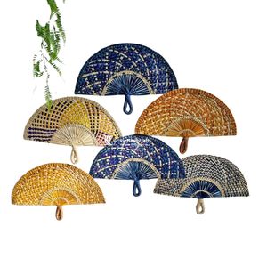 Abanico de Media Luna Tejido a Mano con Pasto Marino, Abanico Decorativo de Boda con Tejido Mixto Colorido de Vietnam al por Mayor - Product Image 1