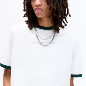 Camiseta pesada informal para hombre, camiseta de verano de manga corta con cuello redondo, ajuste holgado y camiseta de diseño en blanco de algodón 100% - Product Image 2