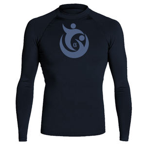 Rashguard à manches longues de compression UPF 50 + pour hommes, haut de gymnastique imprimé avec logo personnalisé pour MMA et sports de surf, chemise de surf unie - Product Image 3