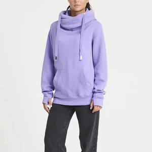 Col croisé coton polaire solide poche pull à capuche chaud élégant unisexe hiver S-3XL - Product Image 2