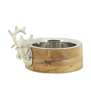 Strong Metal Handle <b>Wooden</b> Bowl Easy To Carry And <b>Clean</b> Perfect For Daily Food Serving And Regular Household Use - Product Image 4