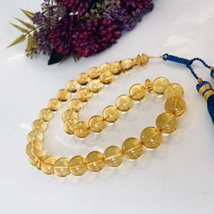 Perles de prière en ambre de couleur jaune clair, Tesbih en ambre - Product Image 3