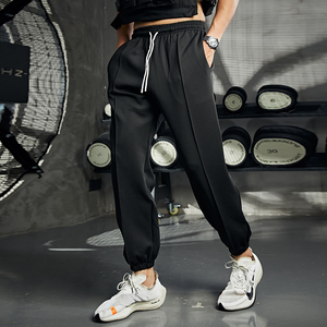 Pantalon empilé avec logo personnalisé pour hommes pantalon de survêtement surdimensionné Streetwear pantalon de survêtement avec devant plat teint uni pas cher! - Product Image 3