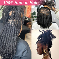 Anna Hair Factory Locks Cheveux Naturels Faits à la Main Locs 0.6cm Extensions de Dreadlocks Cheveux Humains