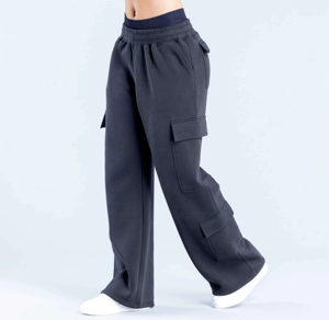Pantalon de survêtement droit et plat pour femme, taille mi-haute, en molleton doux, confortable, écologique, séchage rapide, vêtement de détente tendance - Product Image 3