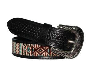 Auténtico cinturón de cuero con cuentas occidental Rodeo Cowboy Craft Western Cowboy cinturón de cuero de proveedor al por mayor - Product Image 4