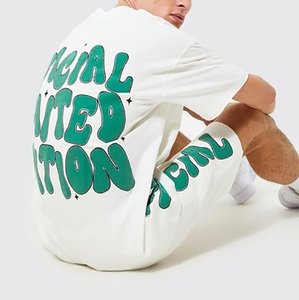 Vente en gros de t-shirts et shorts 2 ensemble deux pièces mode pour hommes saison été/printemps haute qualité logo personnalisé 2 ensemble deux pièces - Product Image 4