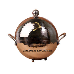 Diseño personalizado hecho a mano de lujo cazuela forma redonda nuevo Metal Hotpot calentador de alimentos con estilo clásico - Product Image 5