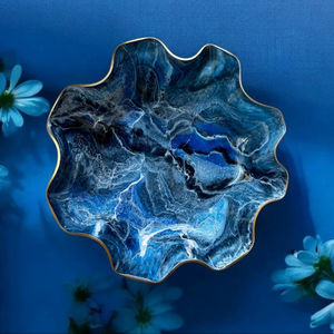 Bol en résine exclusif de design d'intérieur artisanal, modèle unique, bol décoratif pour la décoration de la maison, cadeau de mariage, qualité lisse, faible - Product Image 1