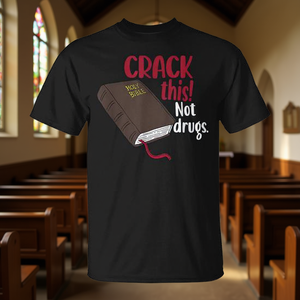 Camiseta Cristiana con Mensaje 'Crack This Not Drugs', Camiseta Promocional Cristiana - Product Image 3