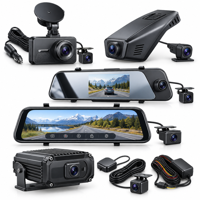 4K Dual Dashcam Front Rear Car Camera WiFi GPS Night Vision