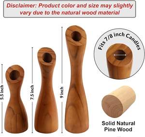 Porte-bougies en bois faits à la main, écologiques, au design classique, pour la maison, les mariages, Pâques, les restaurants, les événements, la décoration - Product Image 5