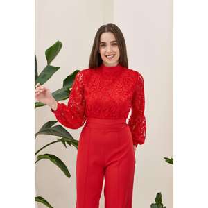 Mono de Fiesta con Encaje Rojo al por Mayor - Product Image 4