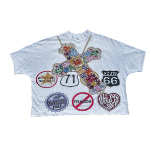 Personnalisé en détresse lavé surdimensionné coton Boxy poids lourd sérigraphie graphique vintage lavage à l'acide t-shirt pour hommes - Product Image 1