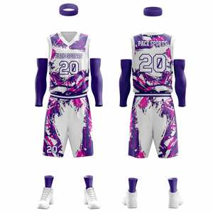 Uniforme de baloncesto azul y blanco para hombre Camiseta de talla grande - Product Image 5