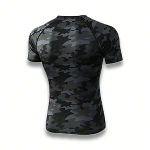 T-shirt de sport de compression pour homme, design personnalisé, 100 % polyester tricoté, respirant, coupe classique, unisexe, logo positionné à l'avant - Product Image 3