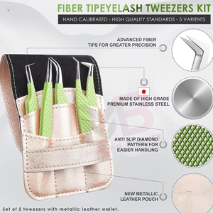 Pince à épiler pour extensions de cils avec logo et couleur personnalisés, livraison rapide, testée à la main, OEM ODM, acier inoxydable, pointe en fibre. - Product Image 3