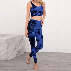 Conjunto de Yoga para Mujer con Estampado Tie Dye, Conjunto de Yoga para Mujer al por Mayor Hecho en Pakistán, Conjunto de Yoga para Mujer Nuevo y Cómodo - Product Image 4