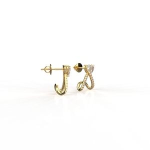Pendientes de aro de corazón de moissanita de 0,75 quilates de oro de 18K - Product Image 2