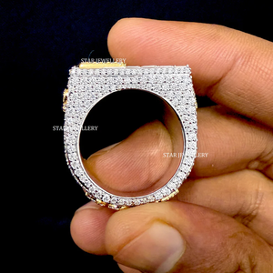 Anillo de Lujo STAR JEWELRY de Plata de Ley 925 con Moissanita y Diamantes Engastados en Baguette, Estilo Hip Hop Cristiano - Product Image 4