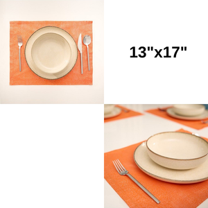 Juego de manteles individuales naranja de algodón 100% de 12 piezas, manteles decorativos de 35x45cm, accesorios de mesa de comedor elegantes lavables duraderos - Product Image 6
