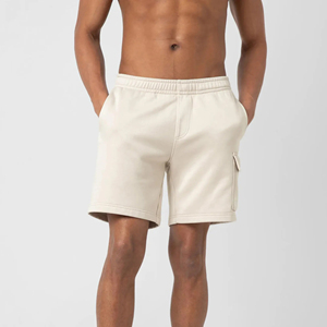 Short 100% coton de haute qualité pour homme logo imprimé personnalisé couleur unie anti-rides avec poches latérales confortable short pour homme - Product Image 2