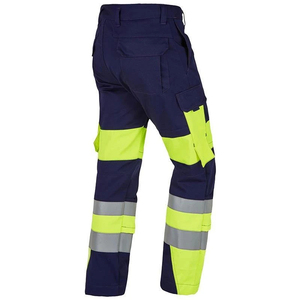 Men's Hi Visibility Workwear Pants With Reflective Stripes And Cargo Pockets For Safety <b>Construction</b> Use - Product Image 4