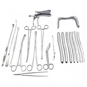 Kit chirurgical manuel en acier inoxydable, ensemble d'insertion, tenacule grave, éponge, sonde utérine, forceps Bozeman, ciseaux Mayo, Pean - Product Image 6