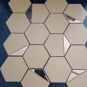 Carreaux d'Instagram 73mm argent PVD céramique hexagone brillant mat solide et durable pour les murs composés murs de limite 260X300MM - Product Image 5