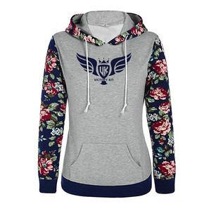 เสื้อมีฮู้ดของผู้หญิงแนวสตรีทพิมพ์ลายด้านหน้าสีพื้นผ้าฝ้าย100% ลำลองฤดูหนาว - Product Image 1